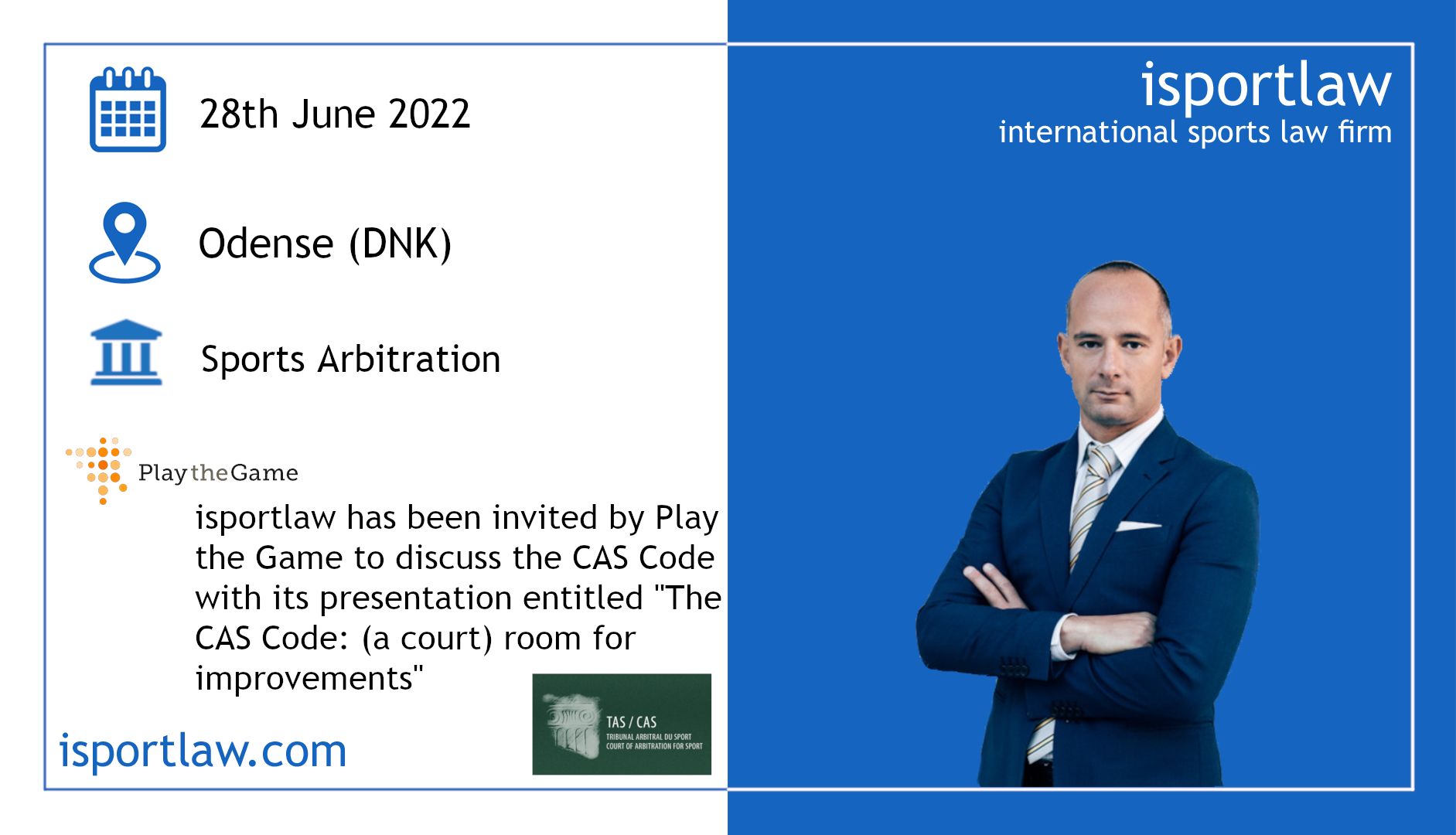 You are currently viewing Presentation of “The CAS Code: (a court) room for improvements (Odense – DNK)