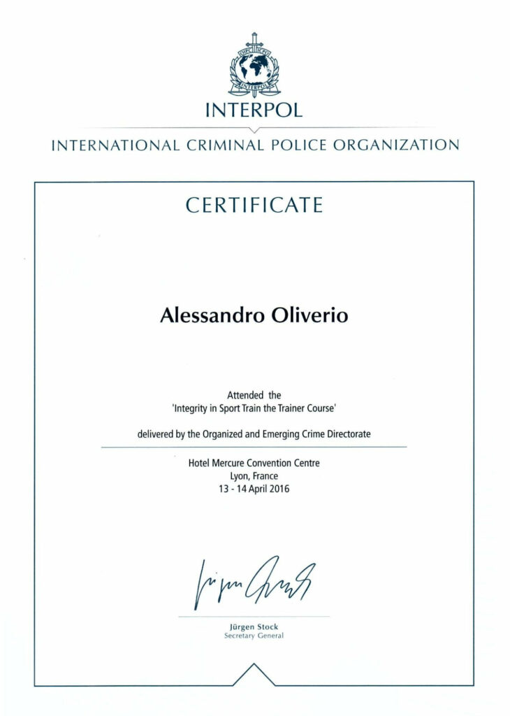 sports integrity, oliverio alessandro - isportlaw